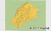 Savanna Style 3D Map of Hhohho, single color outside