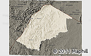 Shaded Relief 3D Map of Hhohho, darken