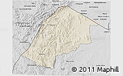 Shaded Relief 3D Map of Hhohho, desaturated