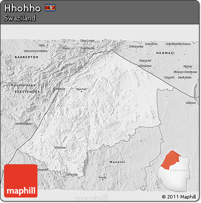 Silver Style 3D Map of Hhohho