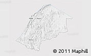 Silver Style 3D Map of Hhohho, single color outside