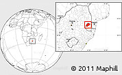 Blank Location Map of Hhohho, within the entire country