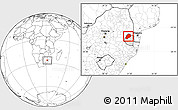 Blank Location Map of Hhohho, highlighted country, within the entire country