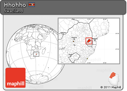 Blank Location Map of Hhohho, highlighted country
