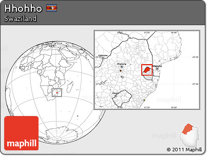 Blank Location Map of Hhohho, highlighted country