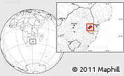 Blank Location Map of Hhohho, highlighted country