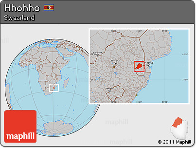 Gray Location Map of Hhohho