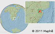 Savanna Style Location Map of Hhohho, within the entire country, hill shading