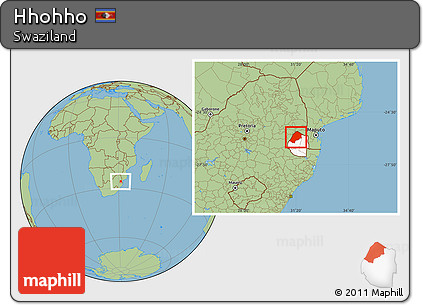 Savanna Style Location Map of Hhohho, highlighted country
