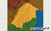 Political Map of Hhohho, darken