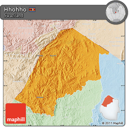 Political Map of Hhohho, lighten