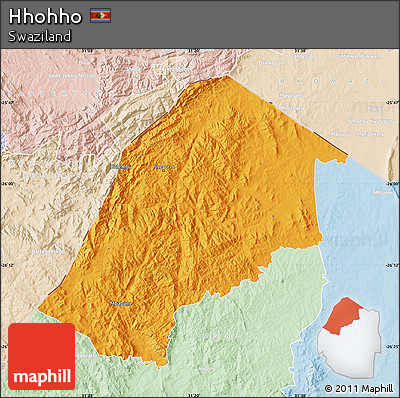Political Map of Hhohho, lighten