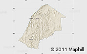 Shaded Relief Map of Hhohho, single color outside