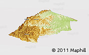 Physical Panoramic Map of Hhohho, cropped outside