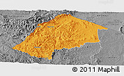 Political Panoramic Map of Hhohho, desaturated