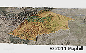 Satellite Panoramic Map of Hhohho, semi-desaturated