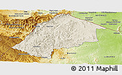 Shaded Relief Panoramic Map of Hhohho, physical outside