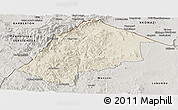 Shaded Relief Panoramic Map of Hhohho, semi-desaturated