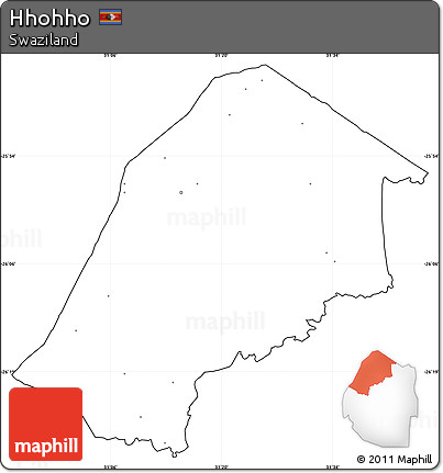 Blank Simple Map of Hhohho, cropped outside, no labels