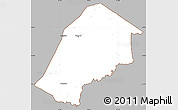 Gray Simple Map of Hhohho, cropped outside