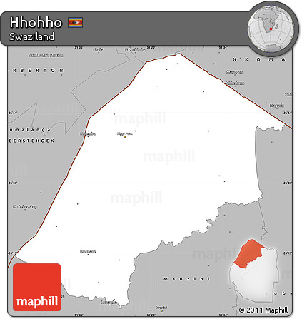 Gray Simple Map of Hhohho
