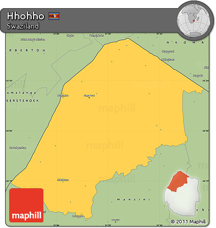 Savanna Style Simple Map of Hhohho