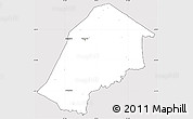 Silver Style Simple Map of Hhohho, cropped outside