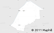 Silver Style Simple Map of Hhohho, single color outside