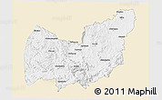 Classic Style 3D Map of Manzini, single color outside