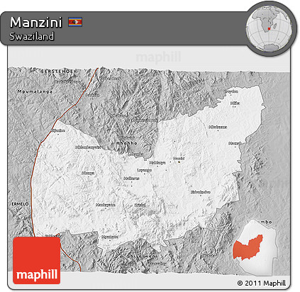 Gray 3D Map of Manzini