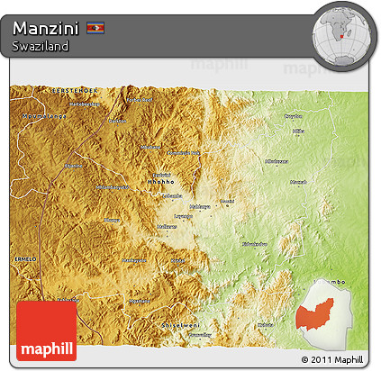 Physical 3D Map of Manzini