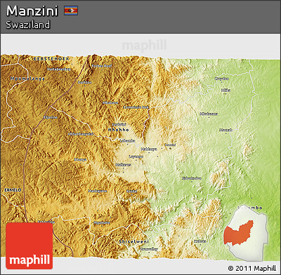 Physical 3D Map of Manzini