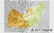 Physical 3D Map of Manzini, lighten, desaturated