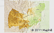 Physical 3D Map of Manzini, lighten