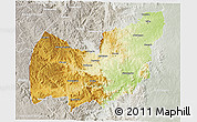 Physical 3D Map of Manzini, lighten, semi-desaturated