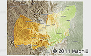 Physical 3D Map of Manzini, semi-desaturated