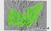 Political 3D Map of Manzini, desaturated