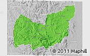 Political 3D Map of Manzini, lighten, desaturated