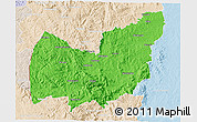 Political 3D Map of Manzini, lighten
