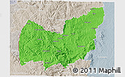 Political 3D Map of Manzini, lighten, semi-desaturated