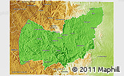 Political 3D Map of Manzini, physical outside