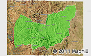 Political 3D Map of Manzini, satellite outside