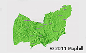 Political 3D Map of Manzini, single color outside