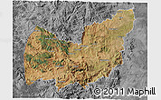 Satellite 3D Map of Manzini, desaturated