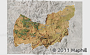 Satellite 3D Map of Manzini, lighten, semi-desaturated