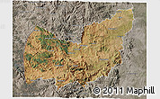 Satellite 3D Map of Manzini, semi-desaturated