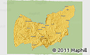 Savanna Style 3D Map of Manzini, single color outside