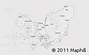 Silver Style 3D Map of Manzini, single color outside