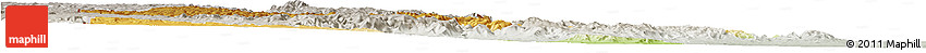 Physical Horizon Map of Manzini, lighten, semi-desaturated