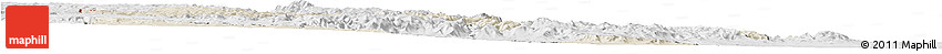 Shaded Relief Horizon Map of Manzini, lighten, desaturated